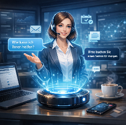 KI-Gesprächspartnerin im digitalen Kundenservice